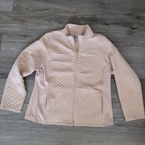 XL Full-Zip Rose Gold Quilted Jacket w/Pockets!